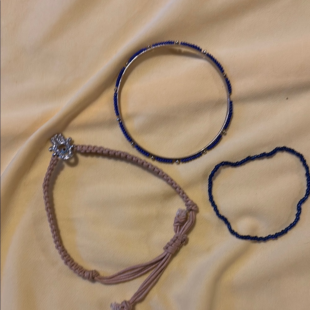 Elegant Blue and Tan Bracelet Set